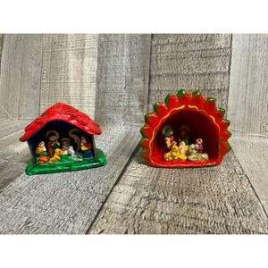 Miniature Nativity Scenes Christmas Decoration Hand-Painted Peru